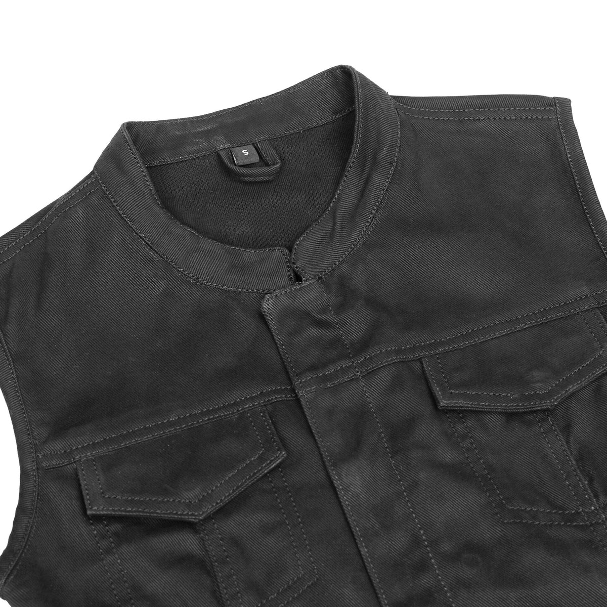 BSM2530 Women's Advance Black Construction Denim Vest