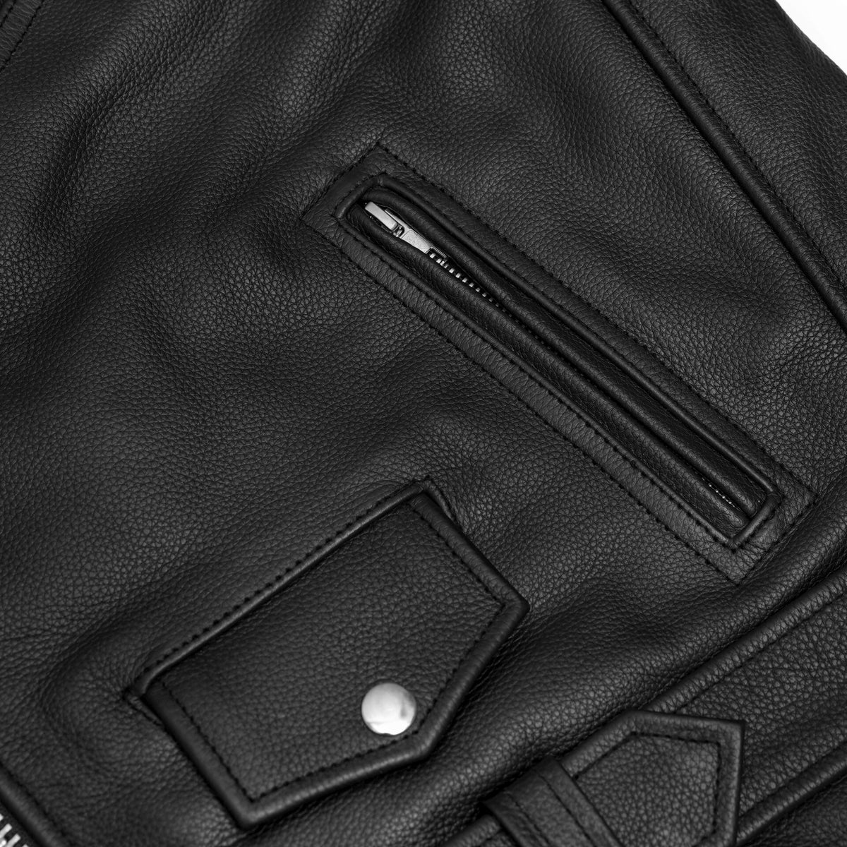 BSM1114 Men's Classic Plain Side Police Style M/C Jacket