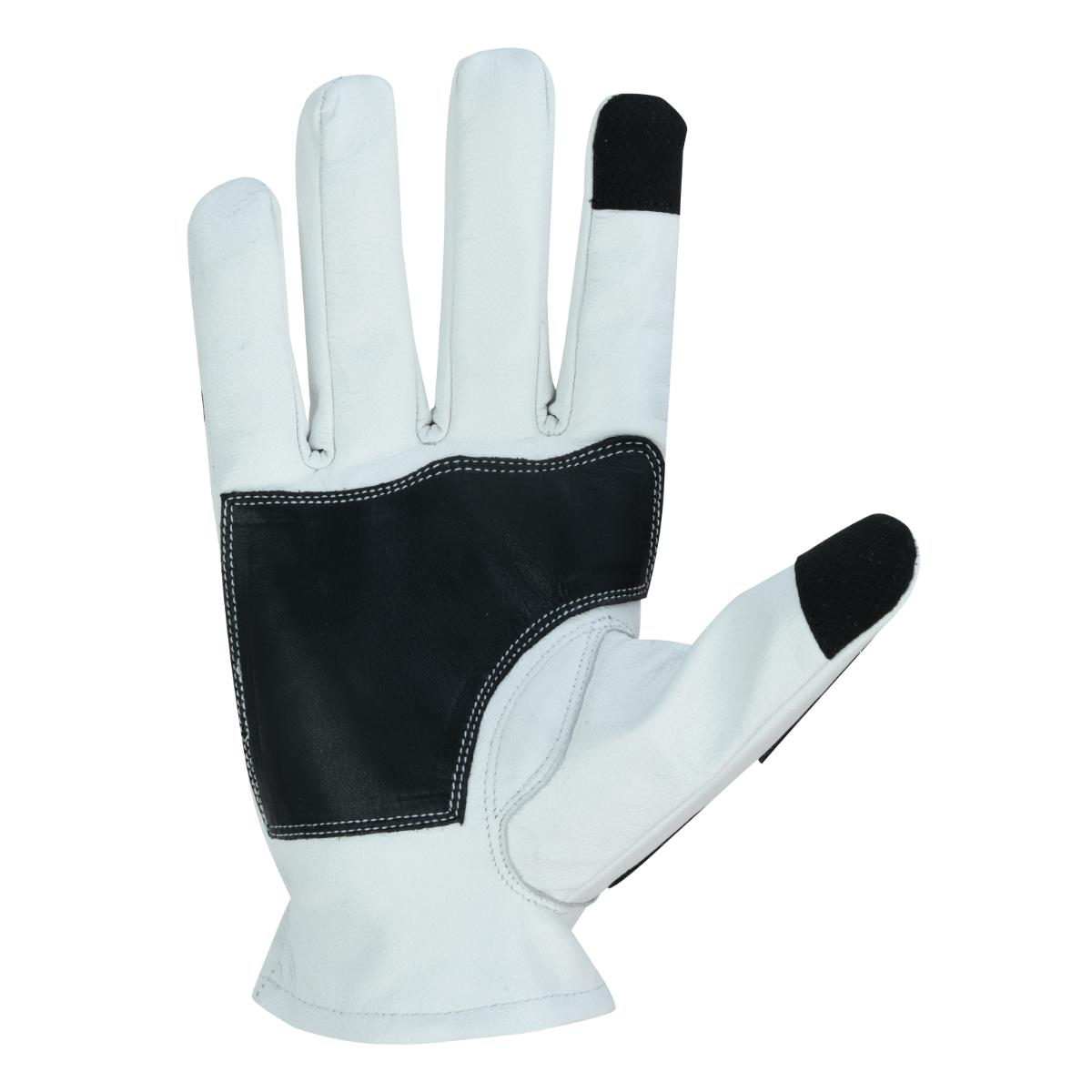 Glove Grace White and Black Skeleton Hand Riding Glove