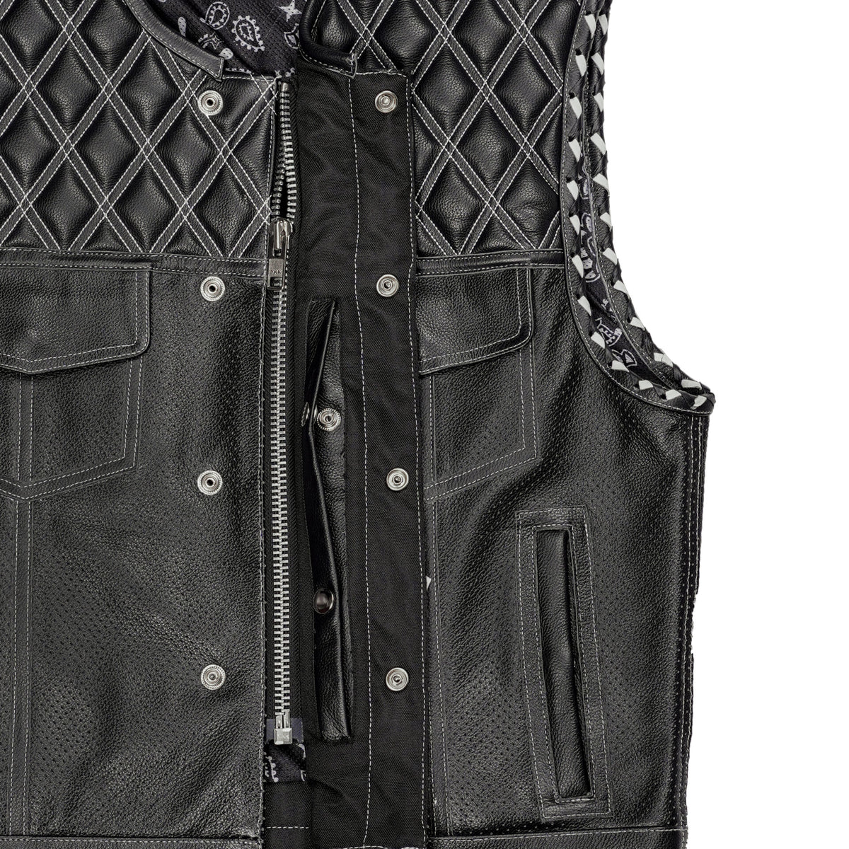 Blaze Lowside Chrome Phantom Men's Leather Vest