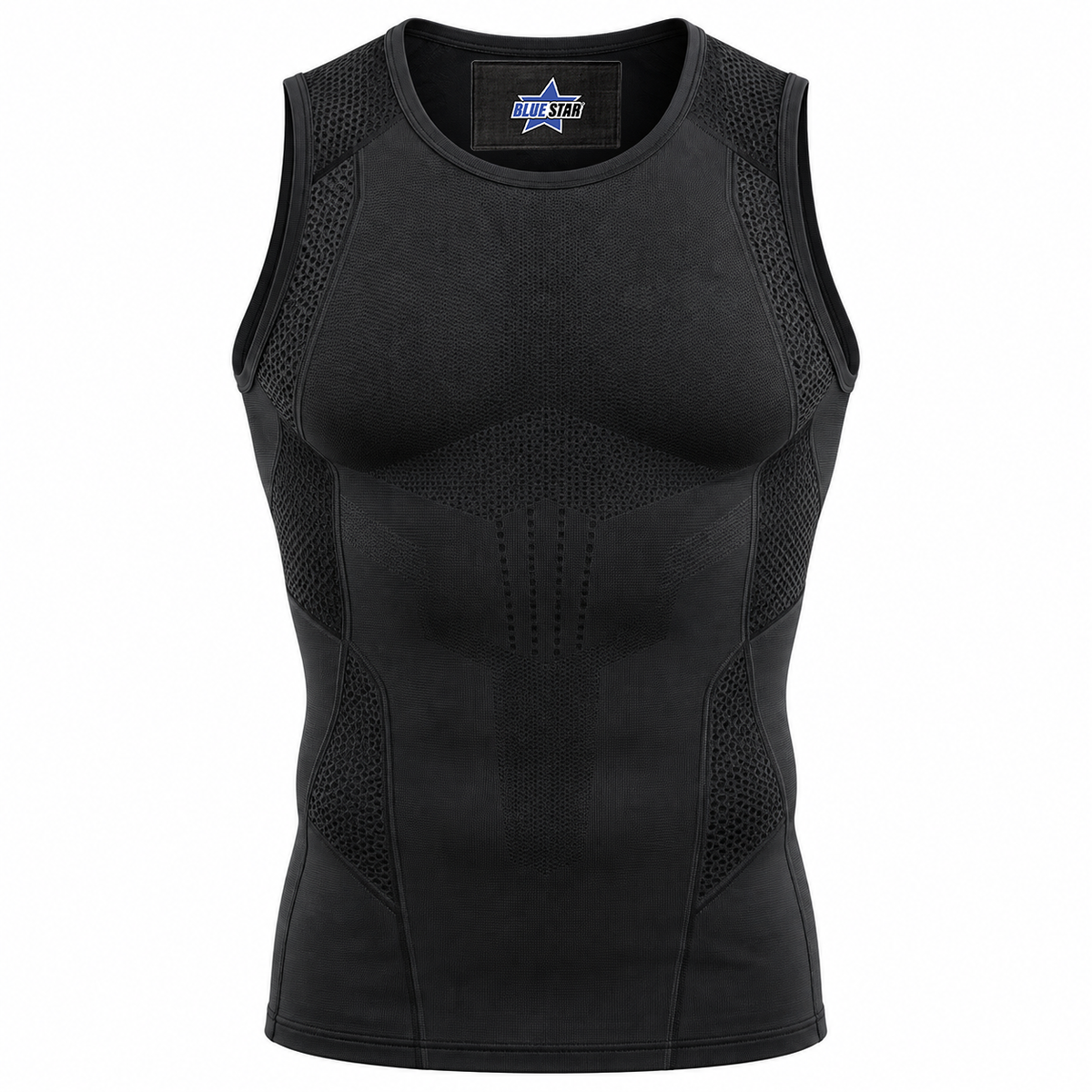 Custom Manufactured Ergonomic Compression Base Layer Top - Charcoal & Black