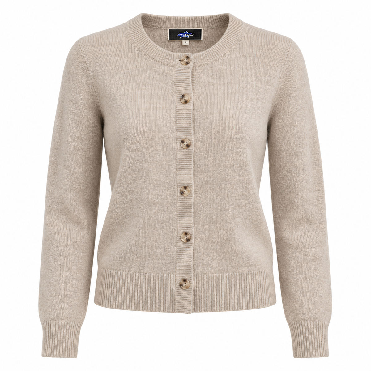 Custom Manufactured Fine Gauge Knitwear Sweater - Grey & Tan