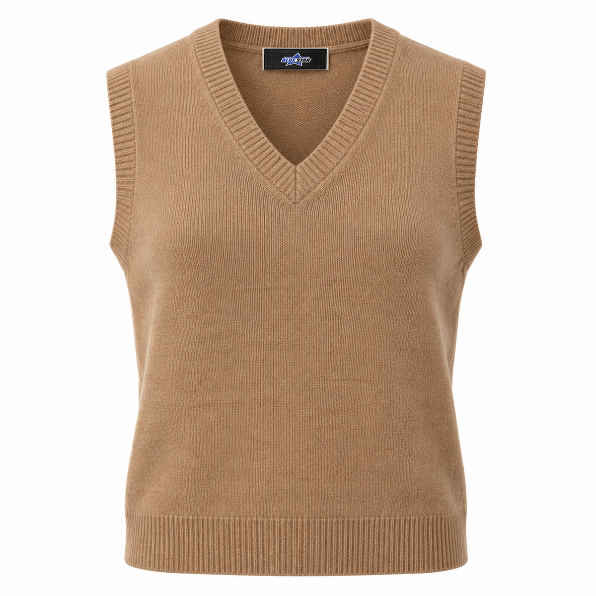 Custom Manufactured Fine Gauge Knitwear Sweater - Tan & Orange