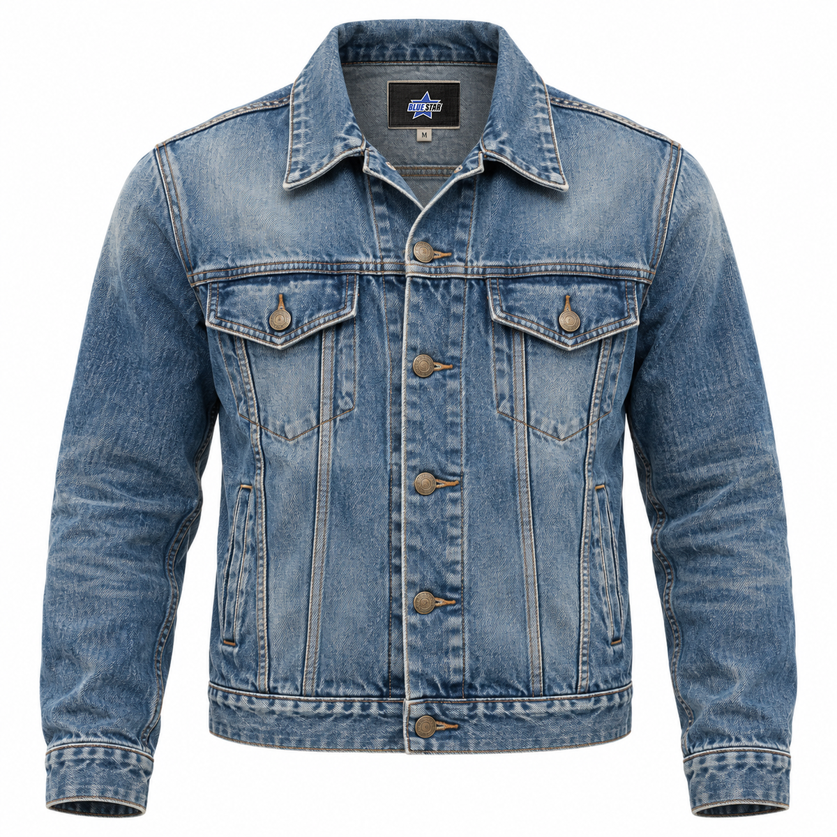 Custom Manufactured Retro Vintage Silhouette Jacket - Slate Blue