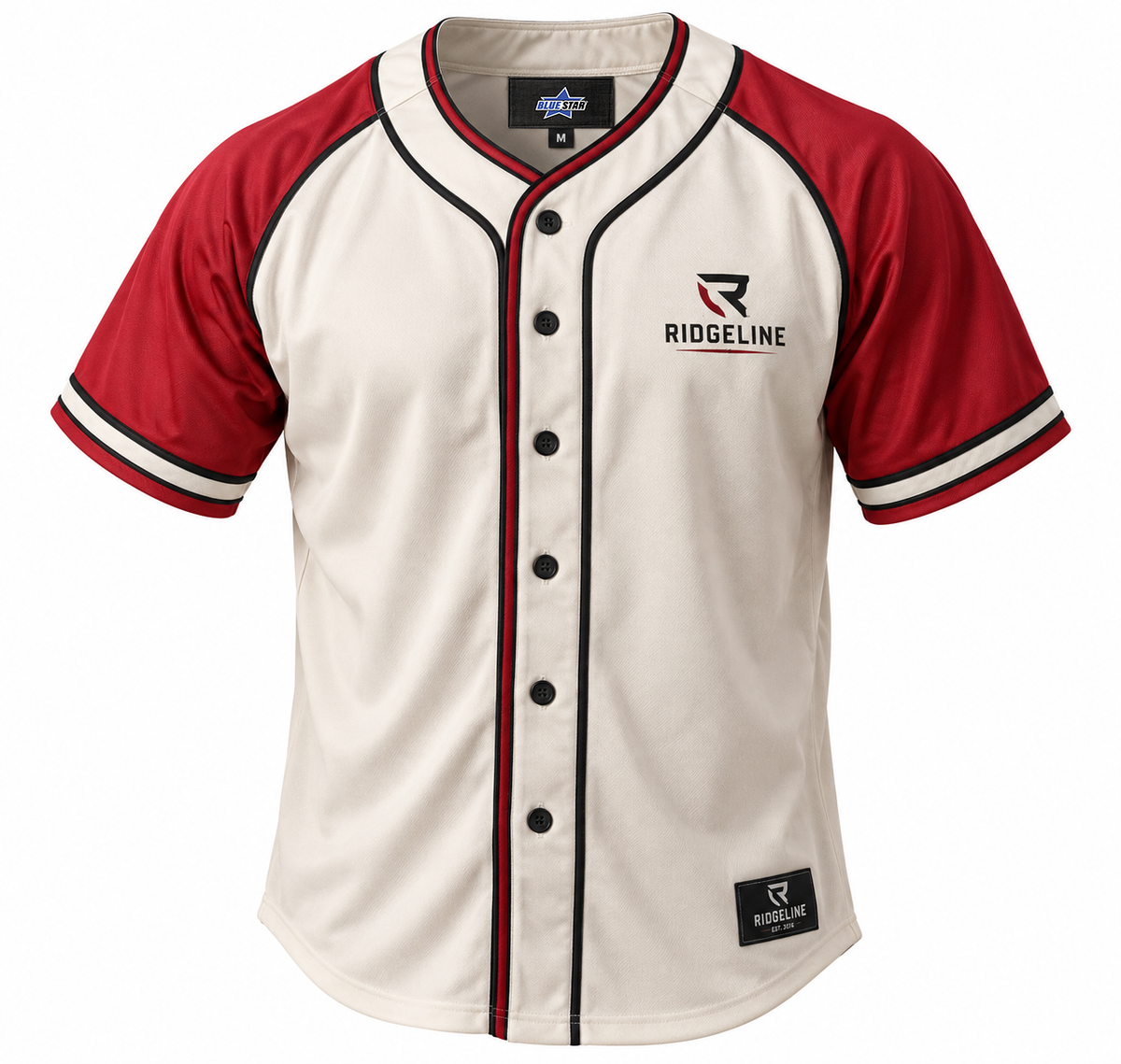 Custom Manufactured Baseball & Softball Uniform Jersey - Crimson & White