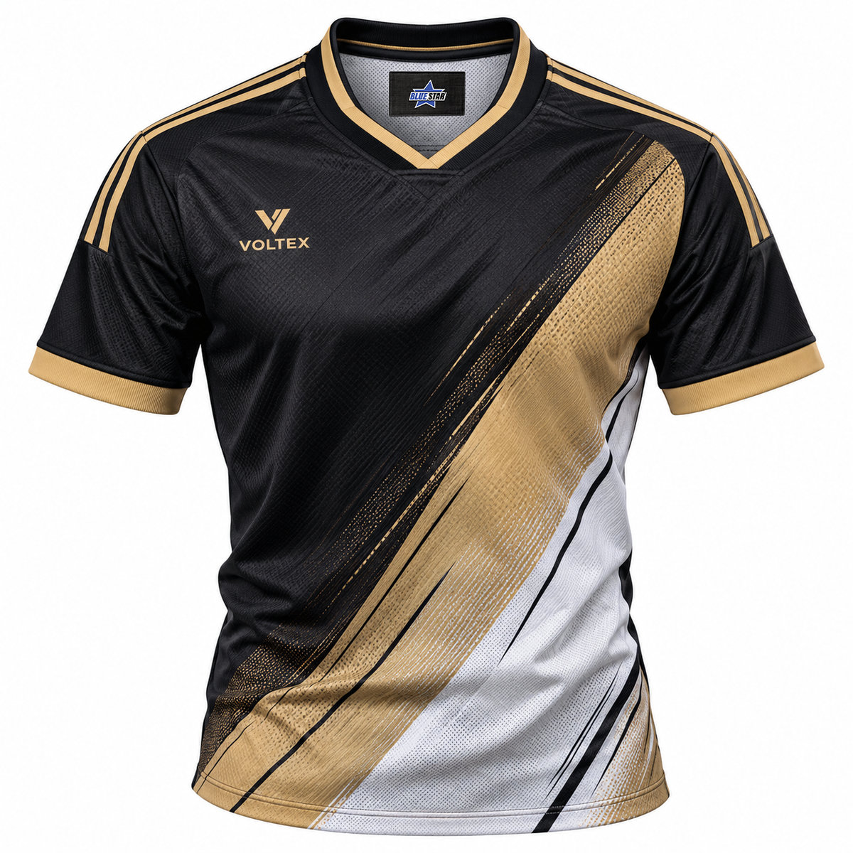Custom Manufactured Pro Mesh Basketball Uniform - Tan & Black