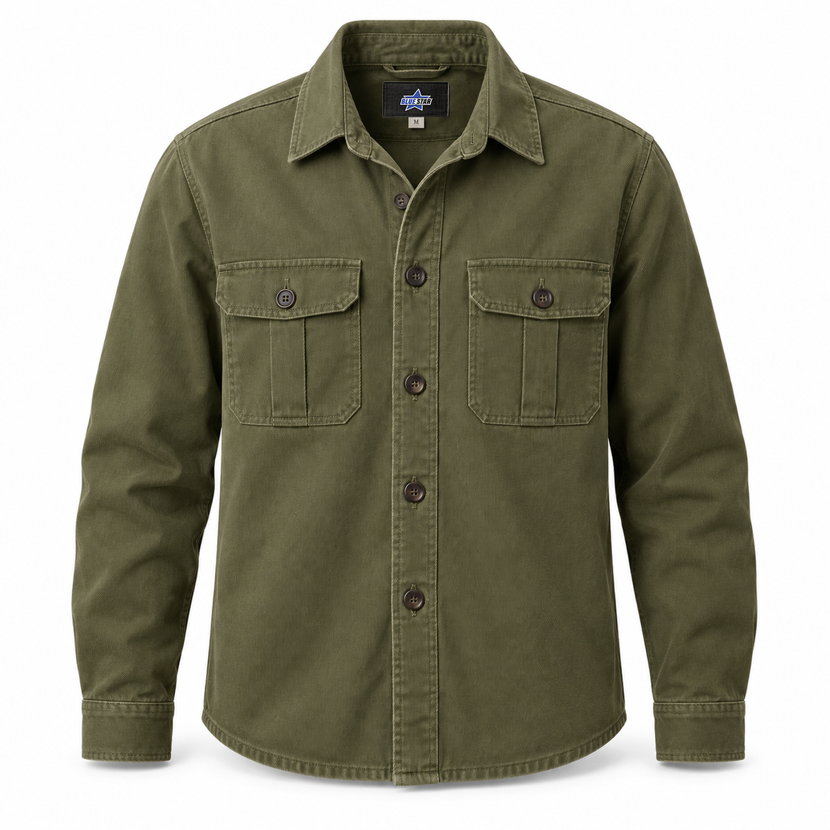 Custom Manufactured Heavyweight Indigo Textile Denim Shirt - Gold