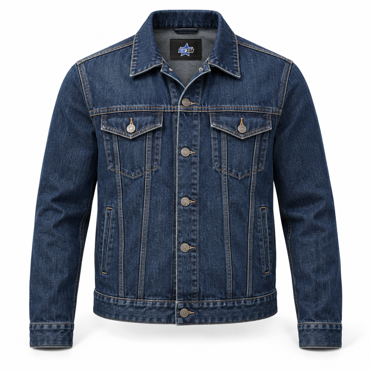 Custom Manufactured Heavyweight Indigo Textile Denim Shirt - Light Grey & Navy