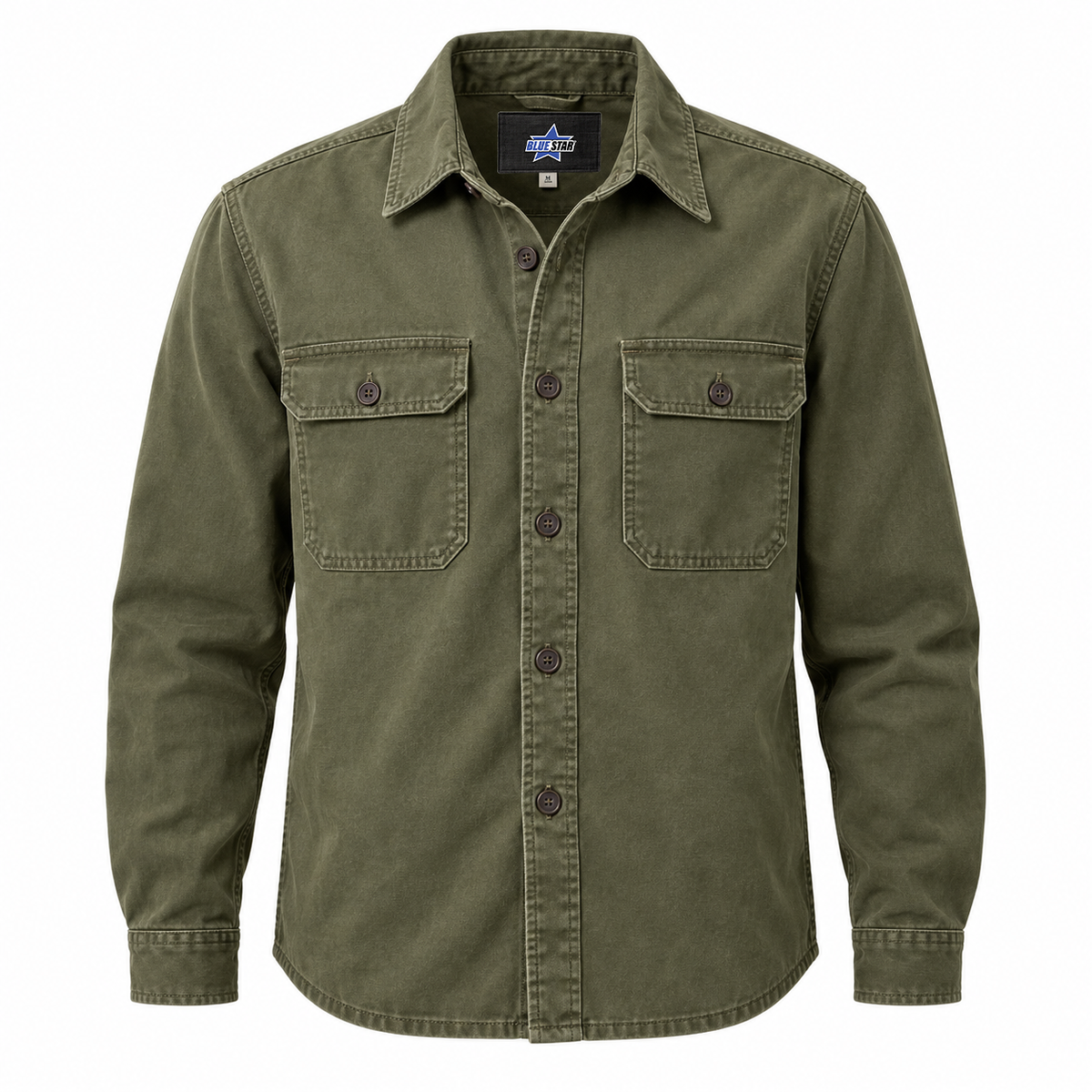 Custom Manufactured Heavy Industrial Workwear Utility Shirt - Gold & Khaki