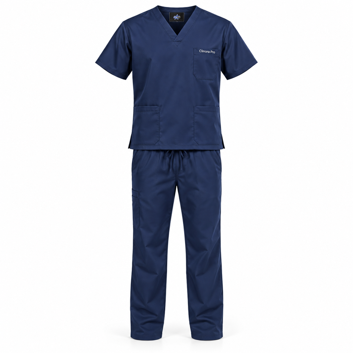 Custom Manufactured Healthcare Clinical Scrub Top & Medical Attire - Royal Blue & Navy