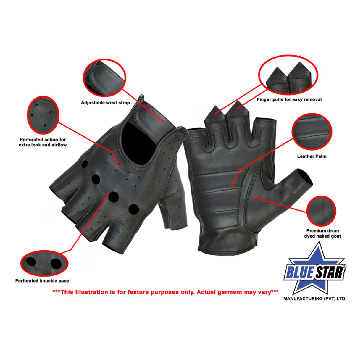 BSM3334 Premium Fingerless Glove