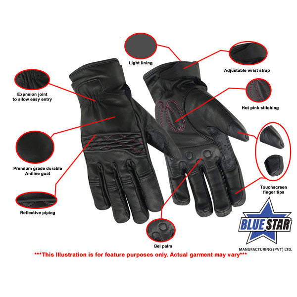 BSM3503 Women's Cruiser Glove (Black/Pink)
