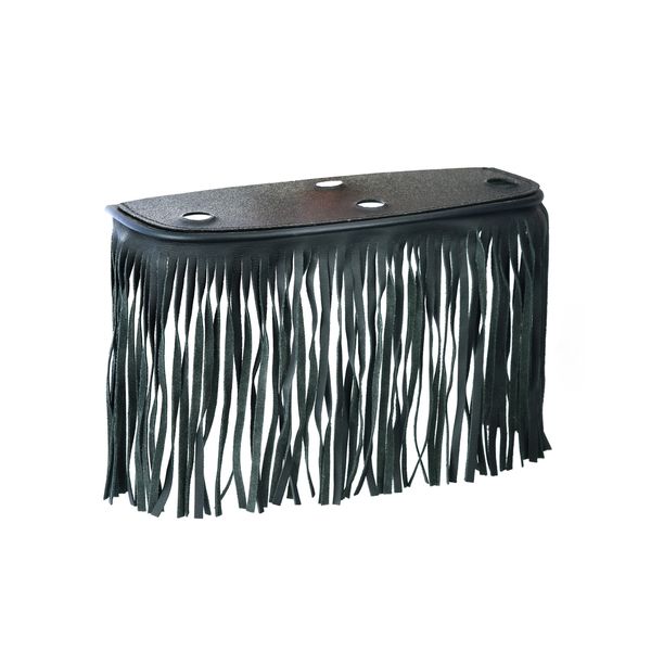 BSM4701 BLACK LEATHER FLOOR BOARDS WITH FRINGE - LARGE WRITE A REVIEW