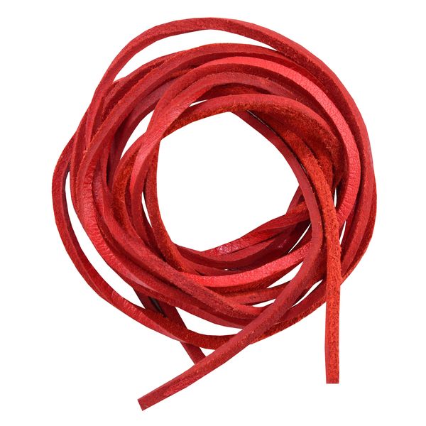 BSM4707 6' FEET LEATHER LACES - RED