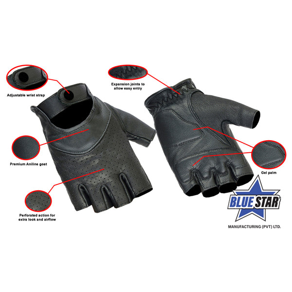 BSM3345 Women's Perforated Fingerless Glove