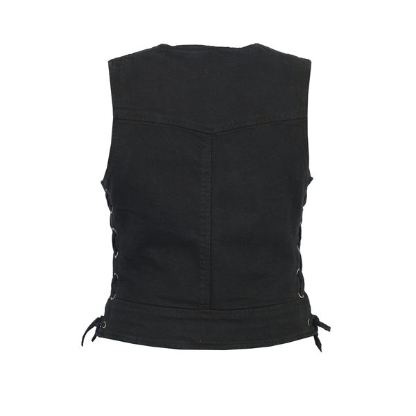 BSM2507 Women's Stylish Black Denim Vest
