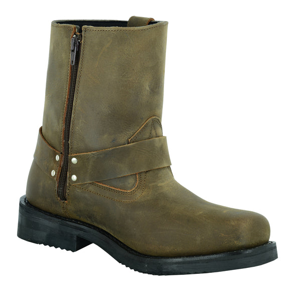 BSM4105 Men's Side Zipper Waterproof Boots- Brown