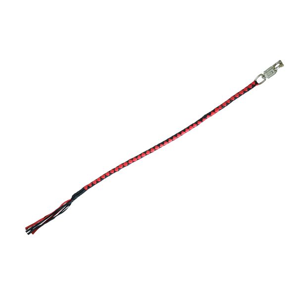 BSM4712 LEATHER BIKER WHIP–RED/BLACK