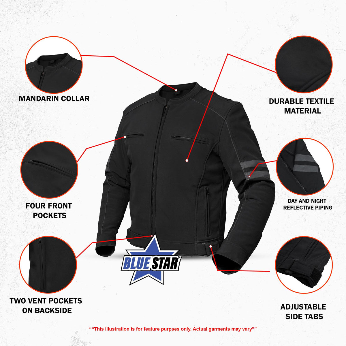 BSM1100 All Season Reflective Men's Textile Jacket