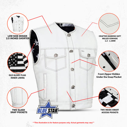 BSM4625 Glory Ride - Men’s Motorcycle Leather Vest