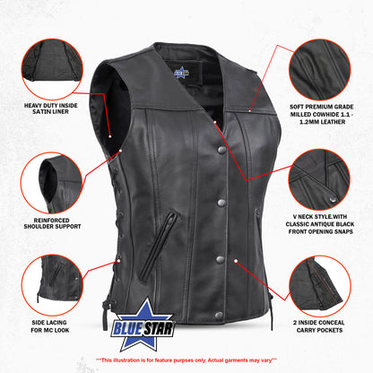 BSM2503 Women's Single Back Panel Concealed Carry Vest