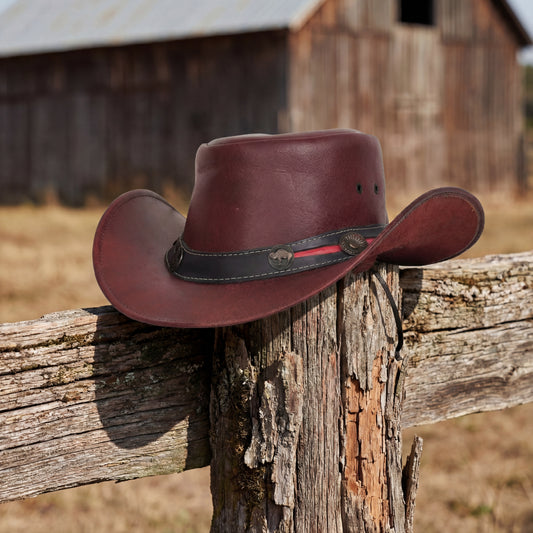 BSM4685 Ruby Maverick- Men’s Leather Hat