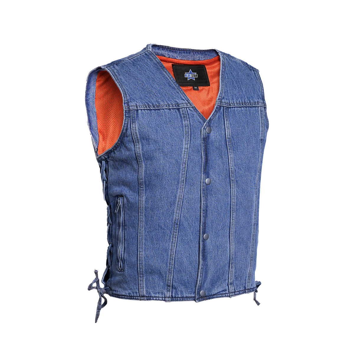 BSM1555 Men's Single Back Panel Concealed Carry Denim Vest