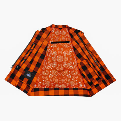 BSM4620 Rogue Inferno Black and Orange Flannel Textile Vest