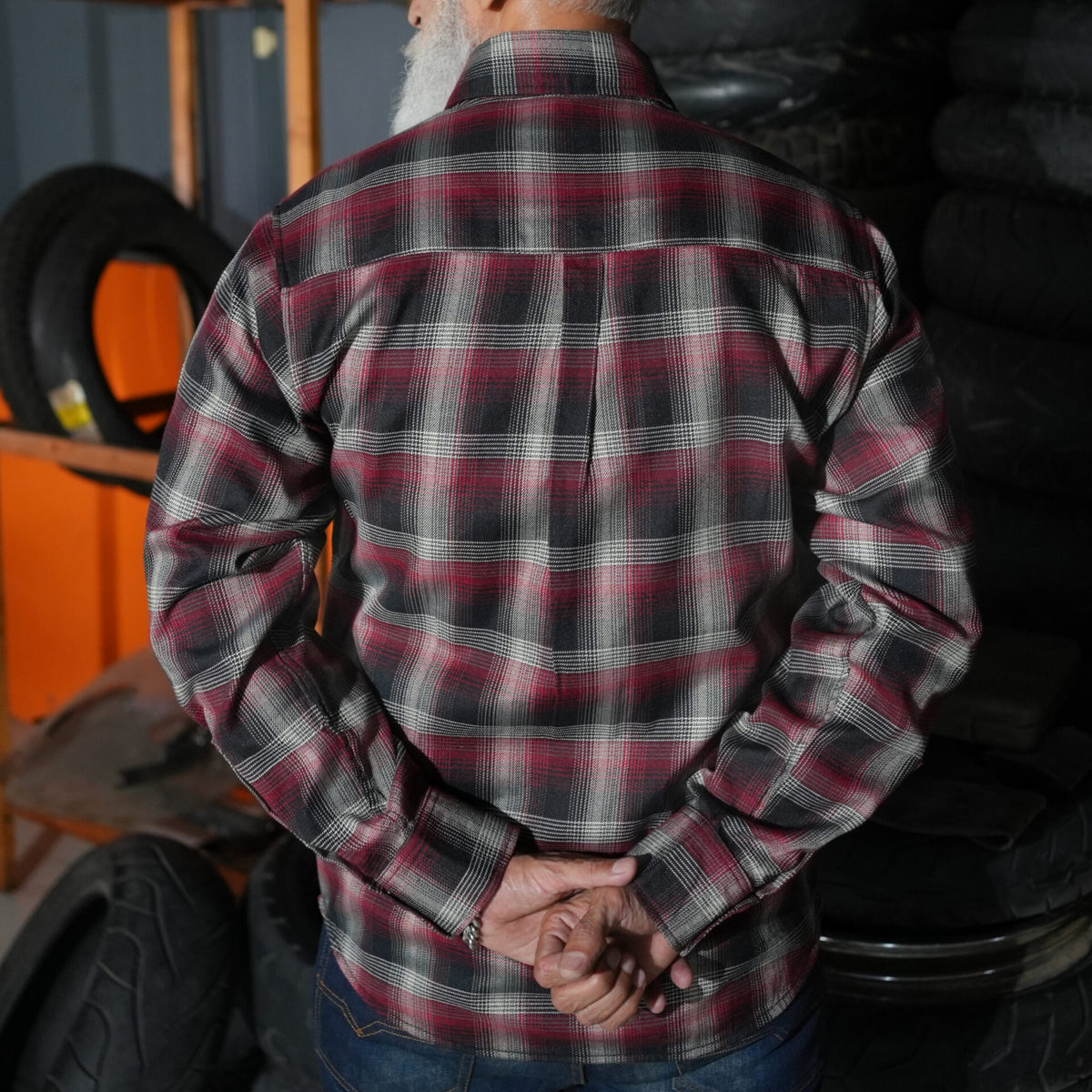 BSM4634 Riveter Men’s Maroon, Black, and White Flannel