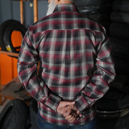 BSM4634 Riveter Men’s Maroon, Black, and White Flannel