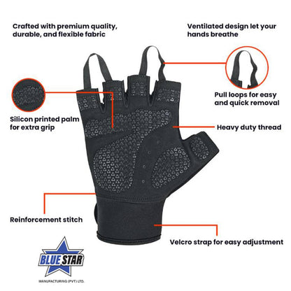 Perfect Fom Black Pull Loops Weight Lifting Glove