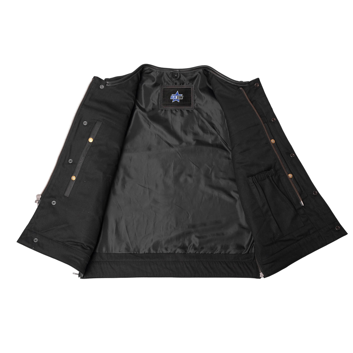 BSM4599 Upgraded Style Gun Pockets, Hidden Gun Metal Zipper, Bottom Sid