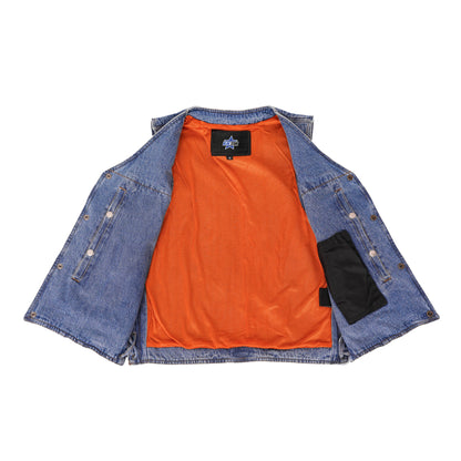 BSM1555 Men's Single Back Panel Concealed Carry Denim Vest