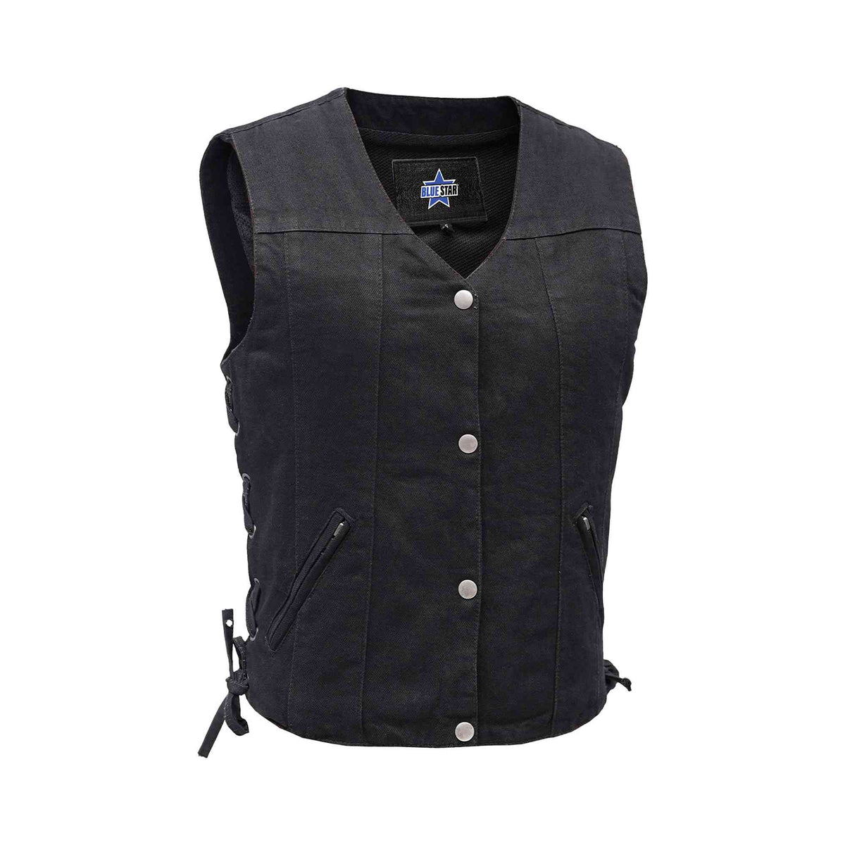 BSM2505 Women's Single Back Panel Concealed Carry Denim Vest