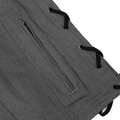 BSM1539 Men's Rough Rub-Off Raw Finish Broken Gray Denim Vest