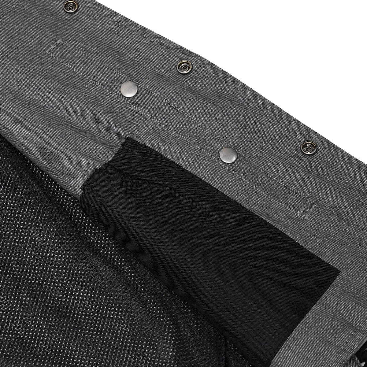 BSM1539 Men's Rough Rub-Off Raw Finish Broken Gray Denim Vest