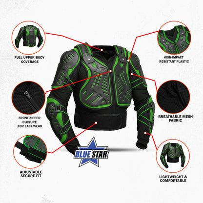 BSM5026 Motorcycle Full Body Armor - CE-2 Level - Green