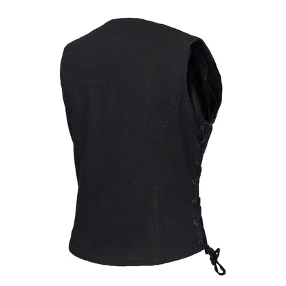 BSM2519 Women's Denim Classic Side Lace Vest