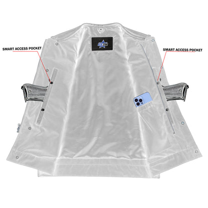 BSM1573 Concealed Snap Closure, Without Collar & Hidden Zipper