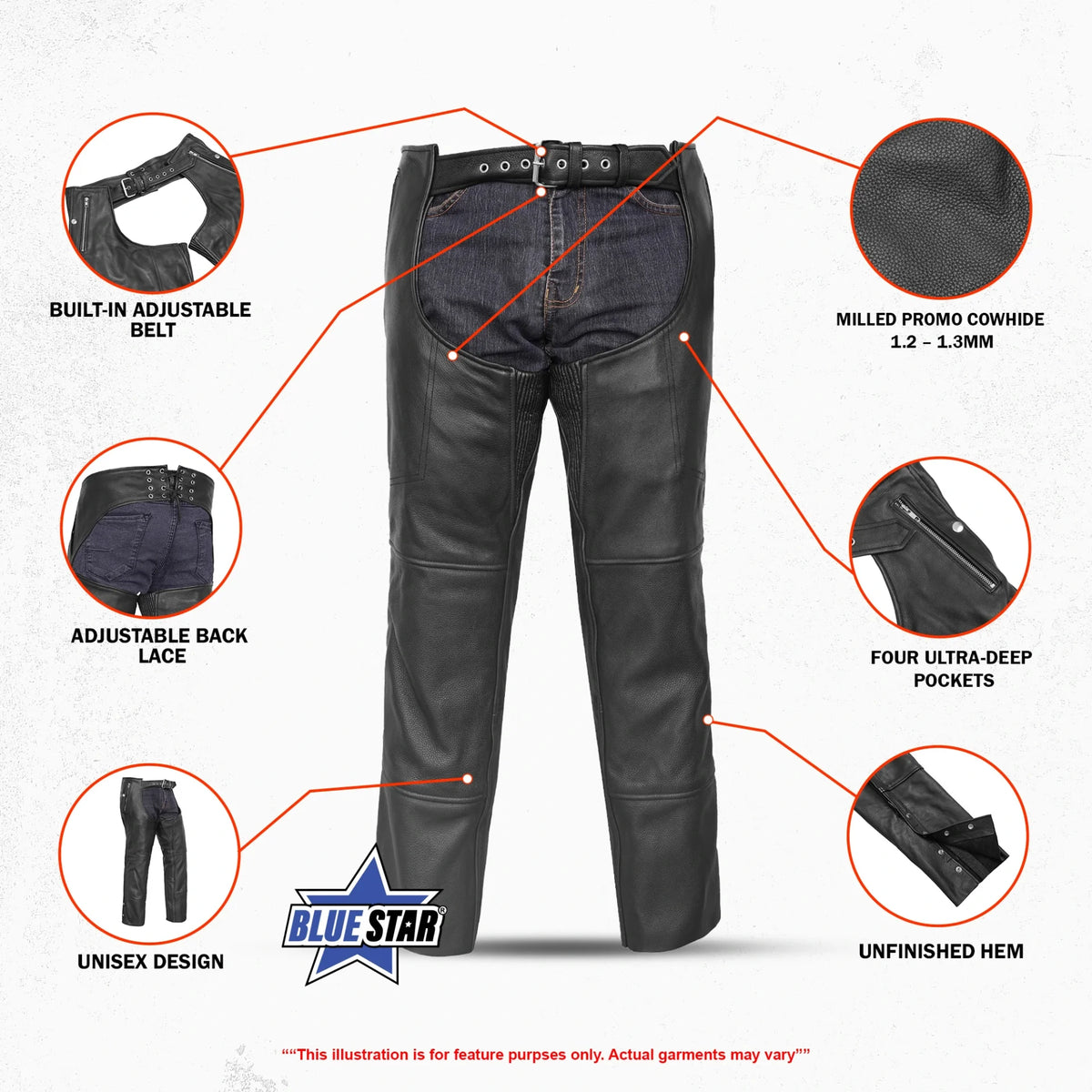 BSM3110 Unisex Double Deep Pocket Thermal Lined Chaps