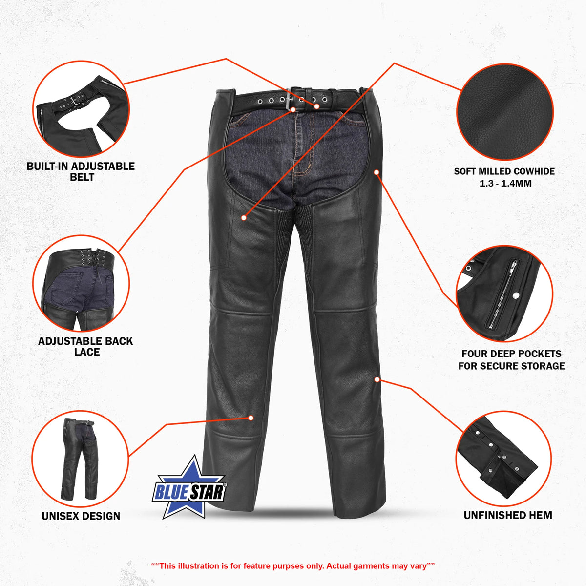 BSM3102 Unisex Double Deep Pocket Thermal Lined Chaps