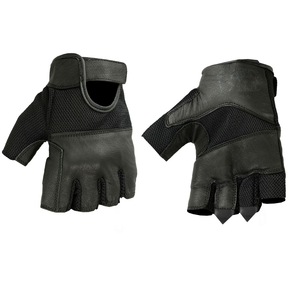 BSM3303 Leather/ Mesh Fingerless Glove