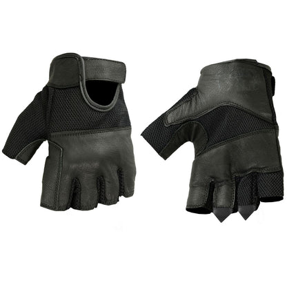 BSM3303 Leather/ Mesh Fingerless Glove