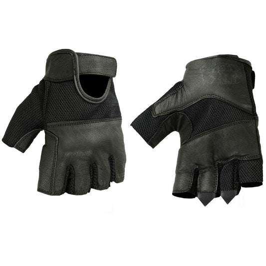BSM3303 Leather/ Mesh Fingerless Glove