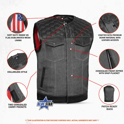 BSM5046 HiveOps Men’s Denim Vest