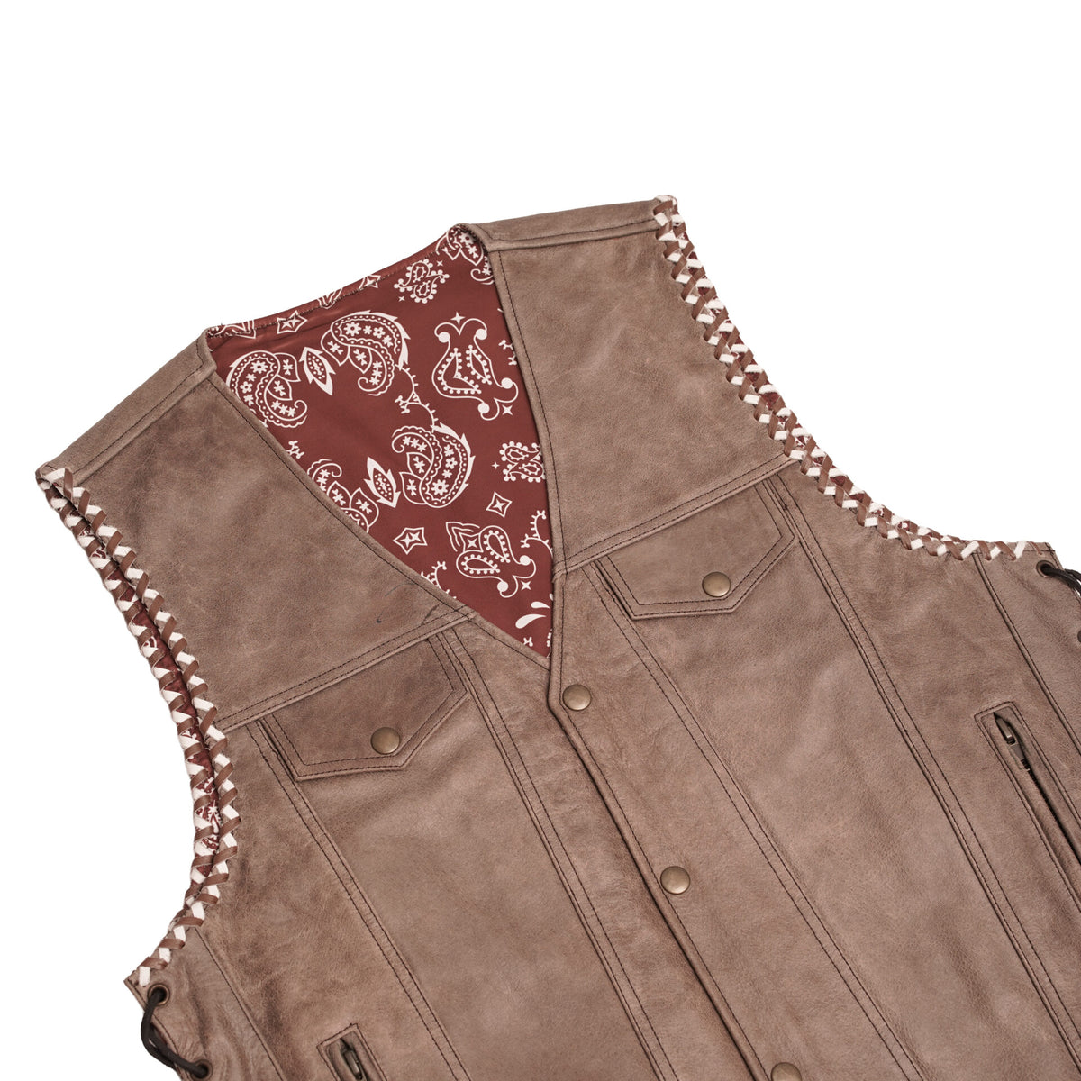 BSM5014 Sandstone Men’s Leather Vest