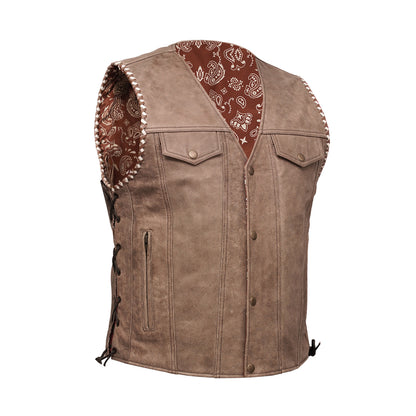 BSM5014 Sandstone Men’s Leather Vest
