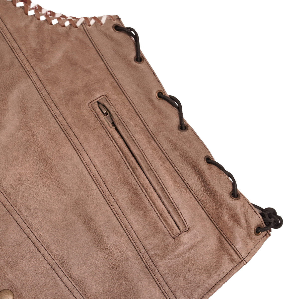 BSM5014 Sandstone Men’s Leather Vest
