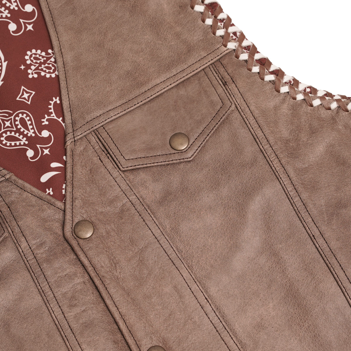BSM5014 Sandstone Men’s Leather Vest