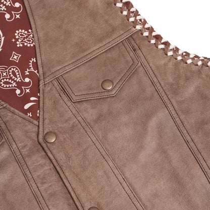 BSM5014 Sandstone Men’s Leather Vest